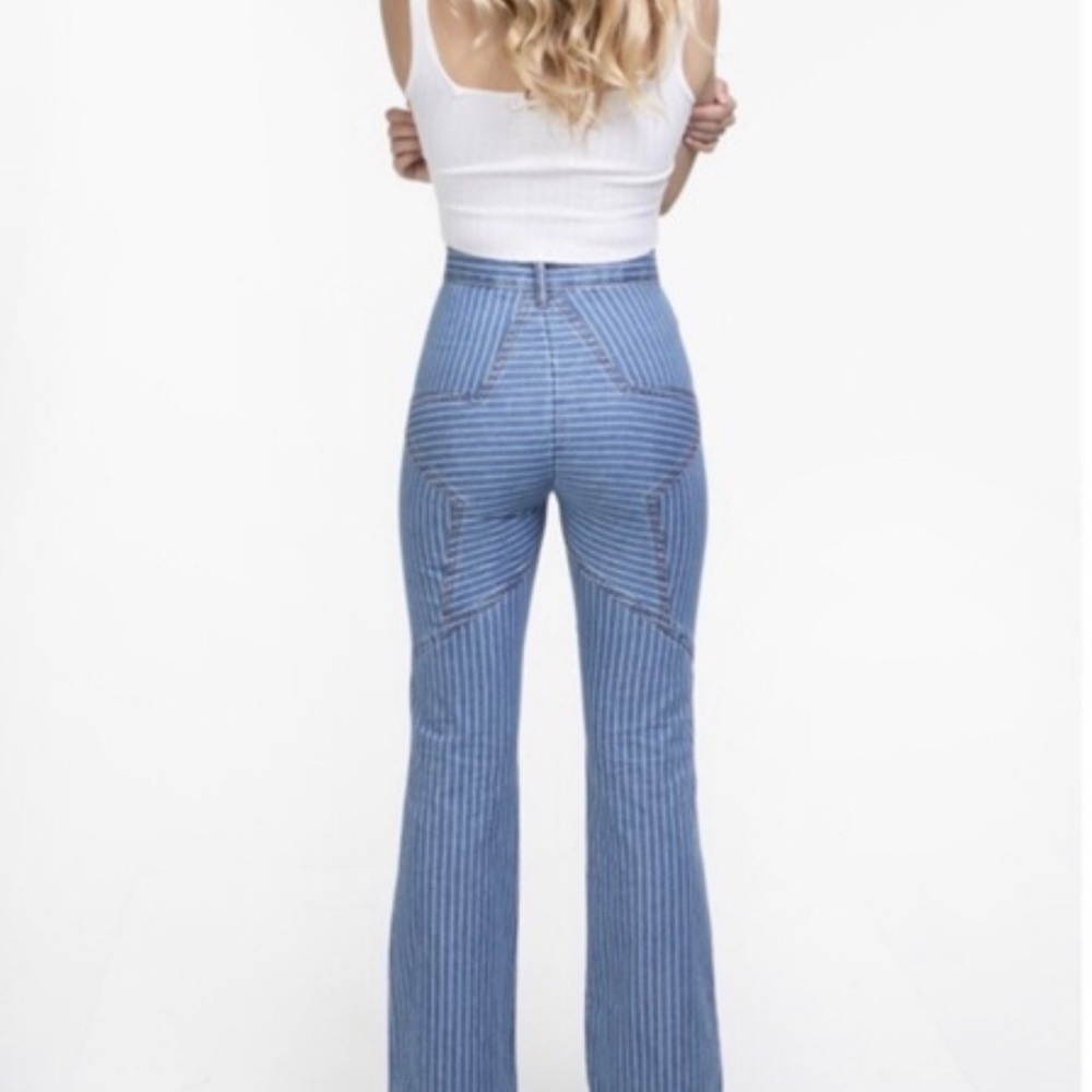 Revice Denim Striped Venus Flare Star Jeans 25